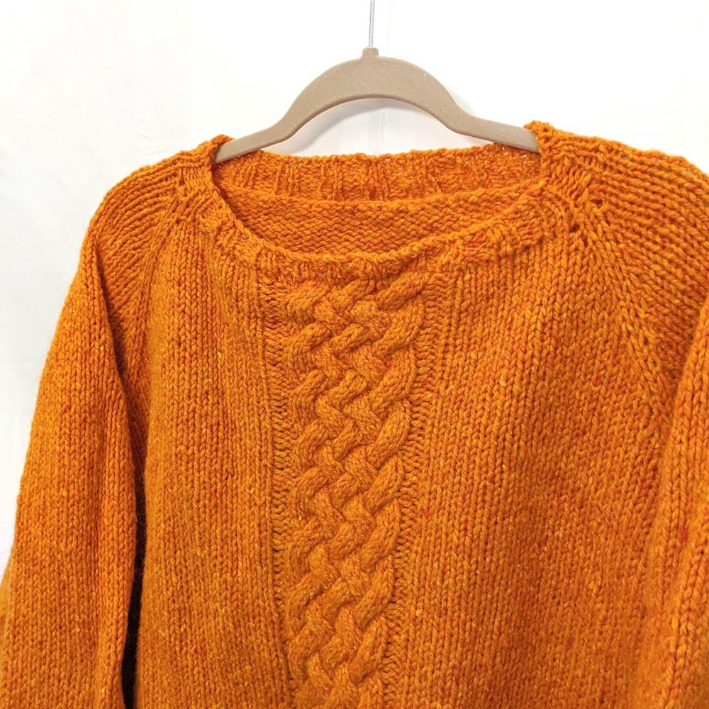 Oversized Plus Size (5x+) Rustic Wool and Mohair Cable Sweater